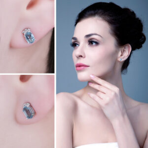 Oval Topaz Silver Earrings - IDiamond