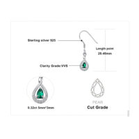 Drop Emerald Silver Earring - IDiamond