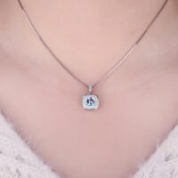 Square Topaz Silver Pendant - IDiamond