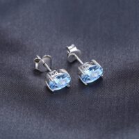 Oval Topaz Silver Earrings - IDiamond