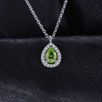Drop Peridot Silver Necklace - IDiamond