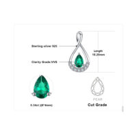 Drop Emerald Silver Necklace - IDiamond