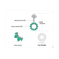 Flower Emerald Silver Earrings - IDiamond