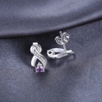 Node Amethyst Silver Earrings - IDiamond