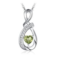 Heart Peridot Silver Pendant - IDiamond