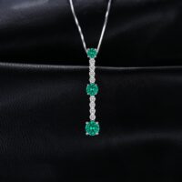 Pendant Emerald Silver Pendant - IDiamond