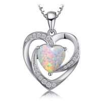 Heart Opal Silver Necklace - IDiamond