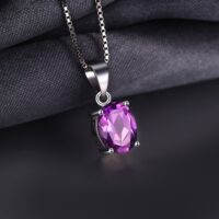 Oval Amethyst Silver Pendant - IDiamond