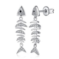 Fish Bone Spinel Silver Earrings - IDiamond