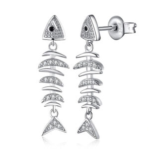 Fish Bone Spinel Silver Earrings - IDiamond