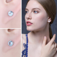Round Topaz Silver Earrings - IDiamond