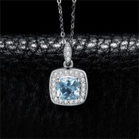 Square Topaz Silver Pendant - IDiamond