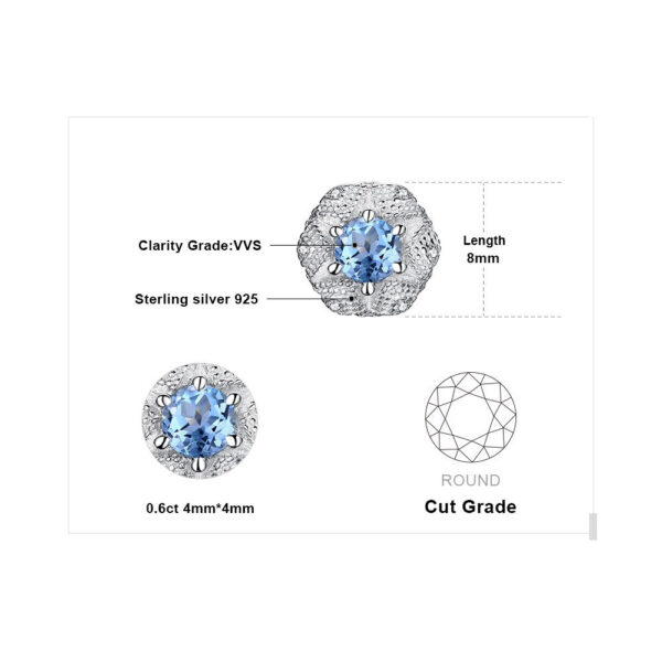 Round Topaz Silver Earrings - IDiamond