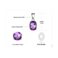 Oval Amethyst Silver Pendant - IDiamond