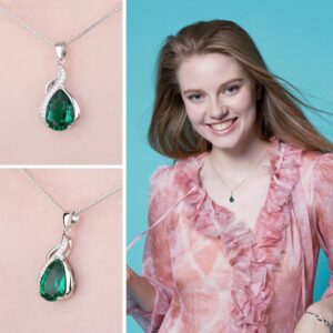 Drop Emerald Silver Pendant - IDiamond