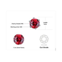 Round Garnet Silver Earrings - IDiamond