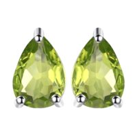 Drop Peridot Silver Earrings - IDiamond
