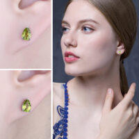 Drop Peridot Silver Earrings - IDiamond