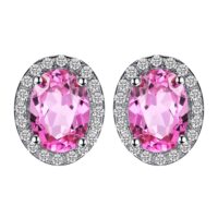 Oval Sapphire Silver Earrings - IDiamond