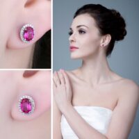 Oval Sapphire Silver Earrings - IDiamond