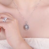Sun Star Sterling Silver Cubic Zirconia Pendant - IDiamond