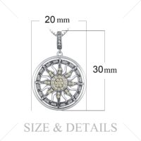 Sun Star Sterling Silver Cubic Zirconia Pendant - IDiamond