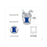3pcs Drink Cubic Zirconia Spinel Silver Jewelry Set - IDiamond