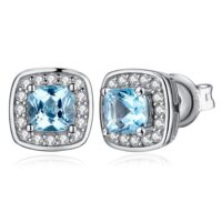 Square Topaz Silver Earrings - IDiamond
