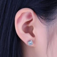 Square Topaz Silver Earrings - IDiamond