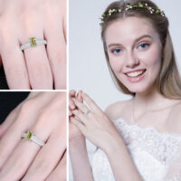 Rectangle Peridot Silver Ring - IDiamond