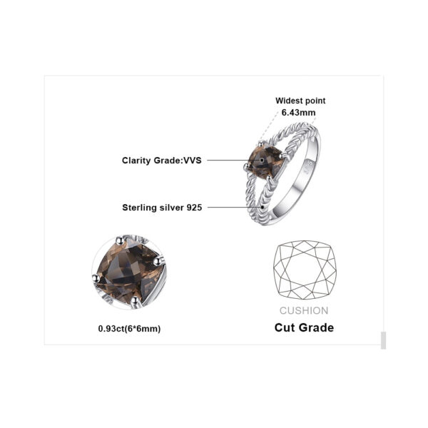 Square Quartz Silver Ring - IDiamond
