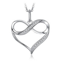 Love Heart Sterling Silver Diamond Pendant - IDiamond