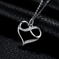 Love Heart Sterling Silver Diamond Pendant - IDiamond