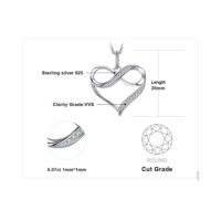 Love Heart Sterling Silver Diamond Pendant - IDiamond