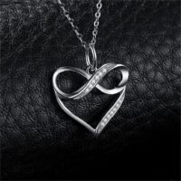 Love Heart Sterling Silver Diamond Pendant - IDiamond
