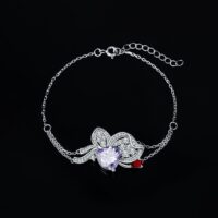 Butterfly Heart Cubic Zirconia Silver Bracelet - IDiamond