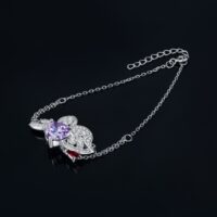 Butterfly Heart Cubic Zirconia Silver Bracelet - IDiamond