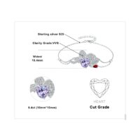 Butterfly Heart Cubic Zirconia Silver Bracelet - IDiamond