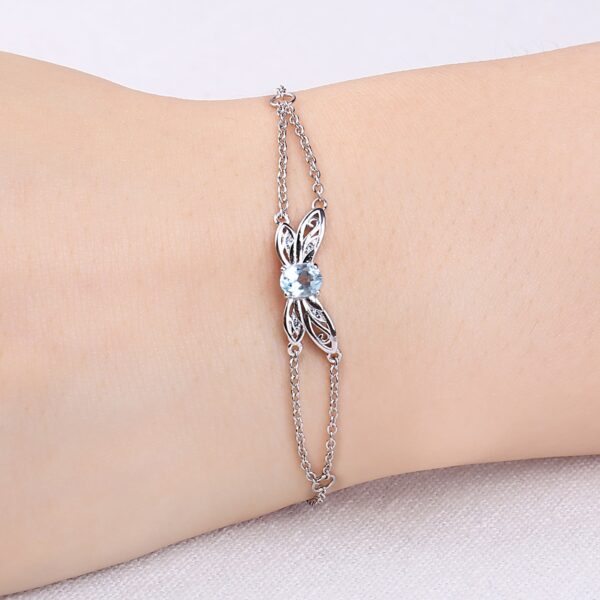 Dragonfly Topaz Spinel Silver Bracelet - IDiamond