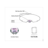 Geometric Cubic Zirconia Emerald Silver Bracelet - IDiamond