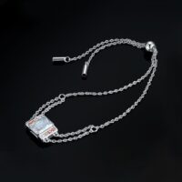 Square Cubic Zirconia Silver Bracelet - IDiamond