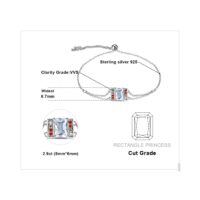 Square Cubic Zirconia Silver Bracelet - IDiamond