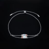 Square Cubic Zirconia Silver Bracelet - IDiamond