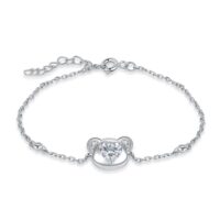 Bear Cubic Zirconia Silver Bracelet - IDiamond