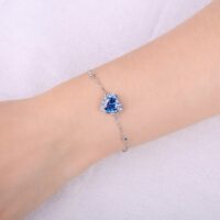 Heart Spinel Cubic Zirconia Silver Bracelet - IDiamond