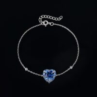 Heart Spinel Cubic Zirconia Silver Bracelet - IDiamond
