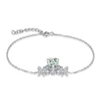 Heart Bow Amethyst Silver Bracelet - IDiamond
