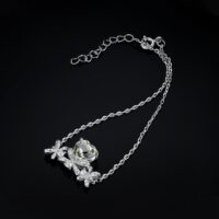 Heart Bow Amethyst Silver Bracelet - IDiamond