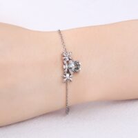 Heart Bow Amethyst Silver Bracelet - IDiamond