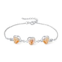 Honey Heart Cubic Zirconia Silver Bracelet - IDiamond